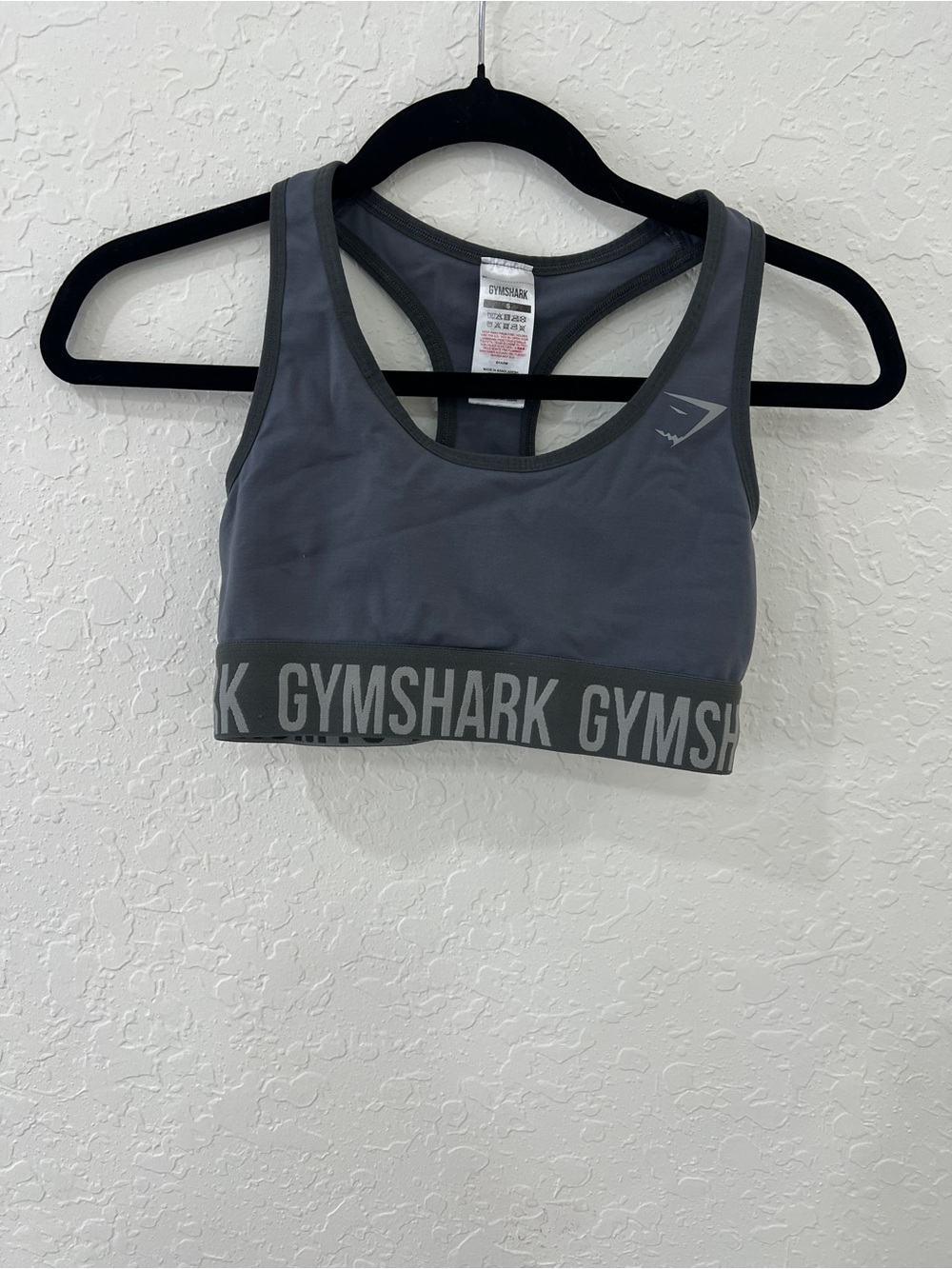 Gymshark Women's Charcoal Grey Sports Bra - Supportive Racerback